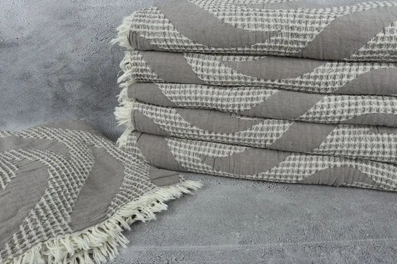 Turkish Throw Blanket, Bachelorette Party Favors, Decorative Blanket, Woven Throw Blanket, Grandma Gift, 92x70 Cotton Waffle Towel, Turkish Bedcover - 2