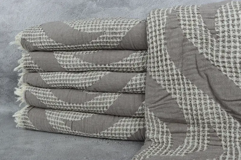 Turkish Throw Blanket, Bachelorette Party Favors, Decorative Blanket, Woven Throw Blanket, Grandma Gift, 92x70 Cotton Waffle Towel, Turkish Bedcover - 1