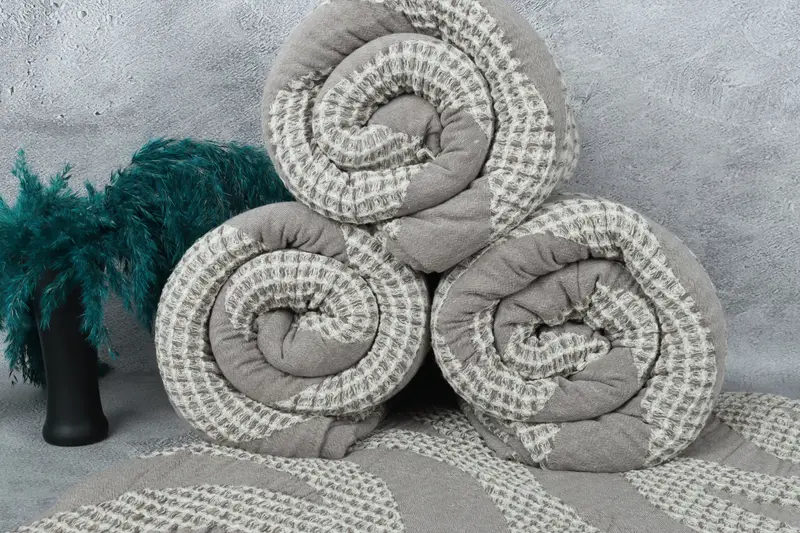 Turkish Throw Blanket, Bachelorette Party Favors, Decorative Blanket, Woven Throw Blanket, Grandma Gift, 92x70 Cotton Waffle Towel, Turkish Bedcover - 7