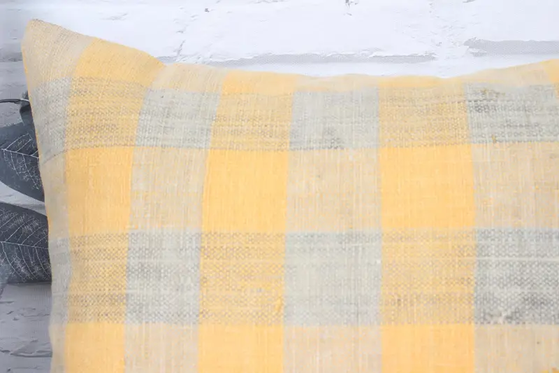 Pillow for Sofa, Cushion, 18x18 Yellow Pillow, Vintage Kilim Throw Pillow, Turkish Corner Pillow Sham, Bench Cushion, Antique Pillows - 2