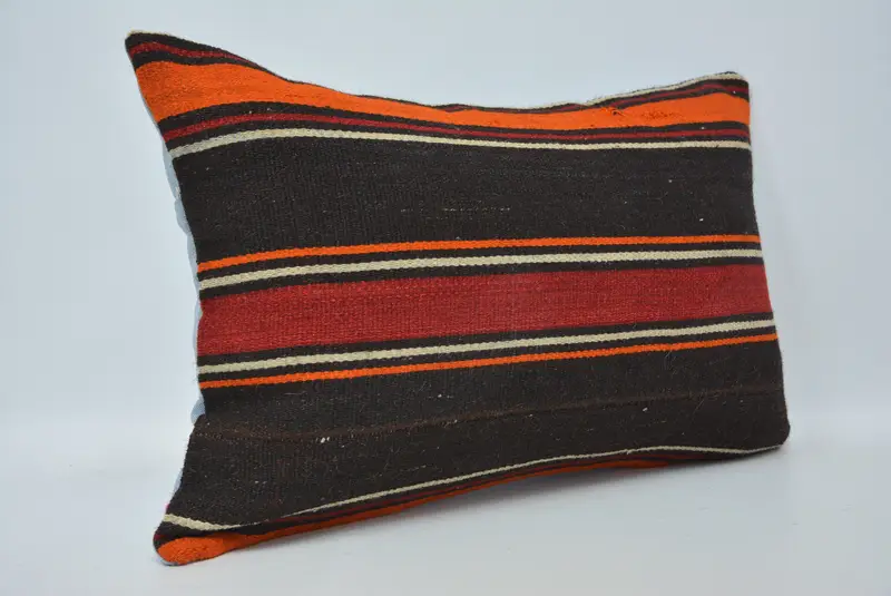 Bright Cushion Case, Kilim Cushion Sham, 16x24 Brown Pillow Cover, Pillow Cover, Outdoor Pillow Cover, Pillow for Sofa, Throw Kilim Pillow - 3