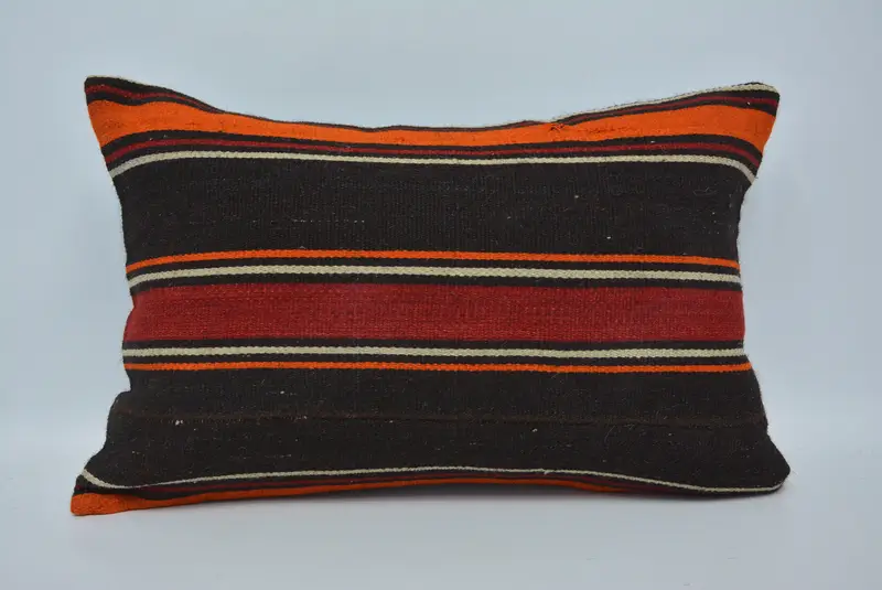 Bright Cushion Case, Kilim Cushion Sham, 16x24 Brown Pillow Cover, Pillow Cover, Outdoor Pillow Cover, Pillow for Sofa, Throw Kilim Pillow - 1