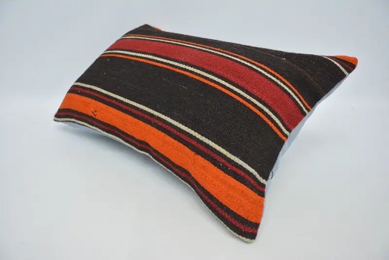 Bright Cushion Case, Kilim Cushion Sham, 16x24 Brown Pillow Cover, Pillow Cover, Outdoor Pillow Cover, Pillow for Sofa, Throw Kilim Pillow - 6