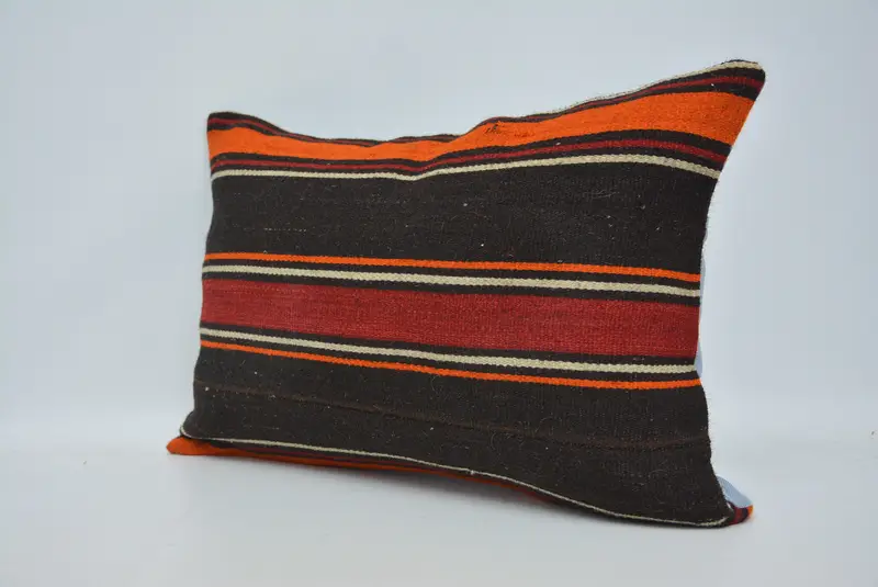 Bright Cushion Case, Kilim Cushion Sham, 16x24 Brown Pillow Cover, Pillow Cover, Outdoor Pillow Cover, Pillow for Sofa, Throw Kilim Pillow - 4