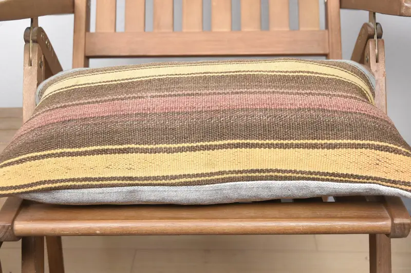 Bolster Pillow Sham, 12x20 Brown Pillow, Interior Designer Pillow, Chair Pillow, Pillow Sham, Ethnical Kilim Rug Pillow, Kilim Pillow Cover - 5