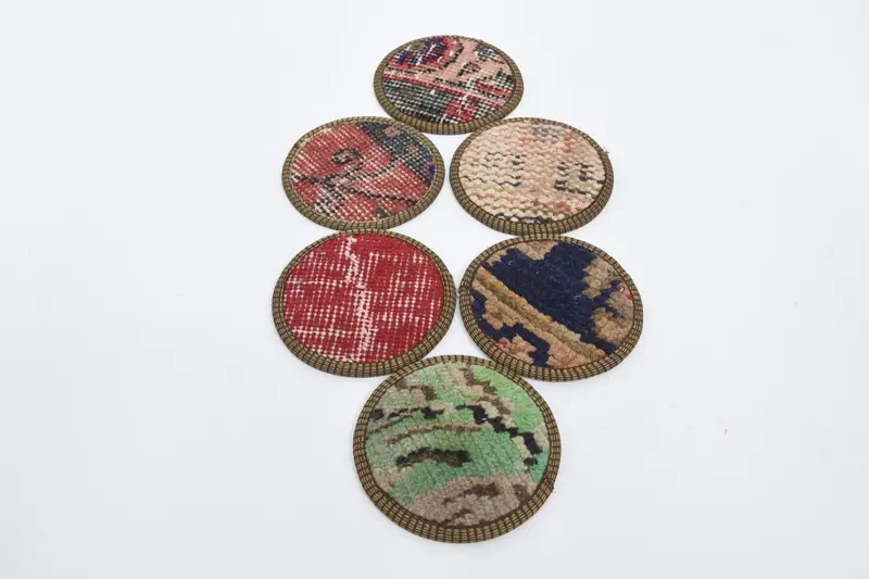 Kırmızı ve Bronz Etnik Bardak Altlığı, Dayanıklı ve Şık Bardak Altlığı