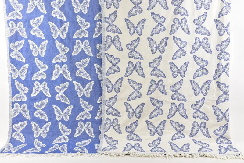 Aesthetic Blanket, Boho Throw Blankets, 96x80 Cotton Butterfly Pattern Towel, Throw Blanket, Anniversary Gift For Her, Bachelorette Party Favors - 8