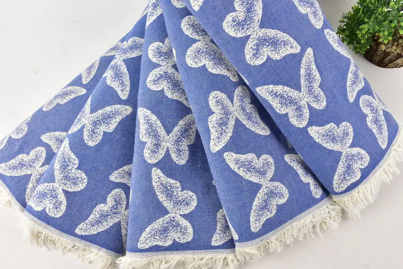 Aesthetic Blanket, Boho Throw Blankets, 96x80 Cotton Butterfly Pattern Towel, Throw Blanket, Anniversary Gift For Her, Bachelorette Party Favors - 4