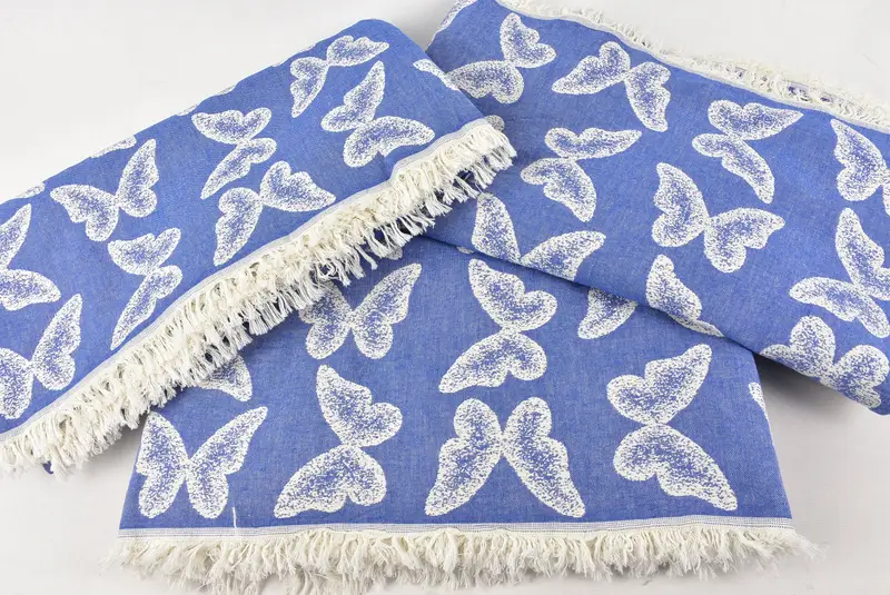 Aesthetic Blanket, Boho Throw Blankets, 96x80 Cotton Butterfly Pattern Towel, Throw Blanket, Anniversary Gift For Her, Bachelorette Party Favors - 6
