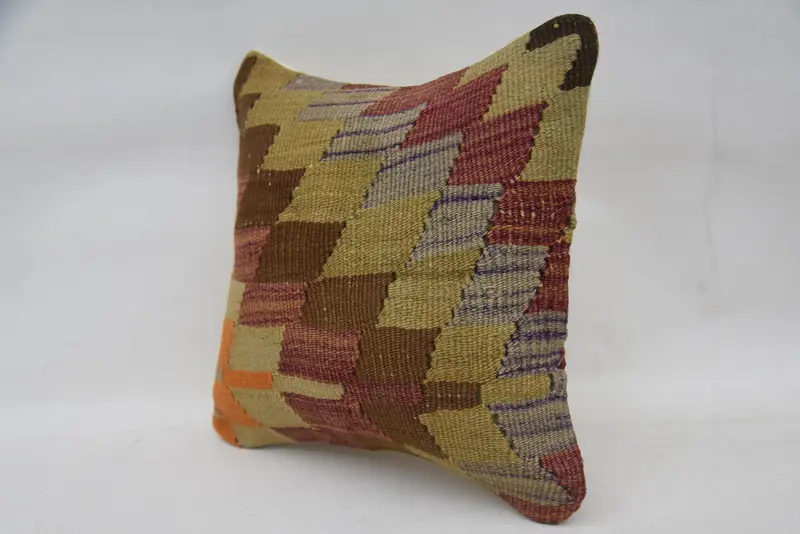 Kilim Pillow, Wholesale Cushion Cover, Handmade Kilim Cushion, Pillow Case, Meditation Cushion Cover, 12x12 Brown Cushion Cover, Vintage Pillow - 3