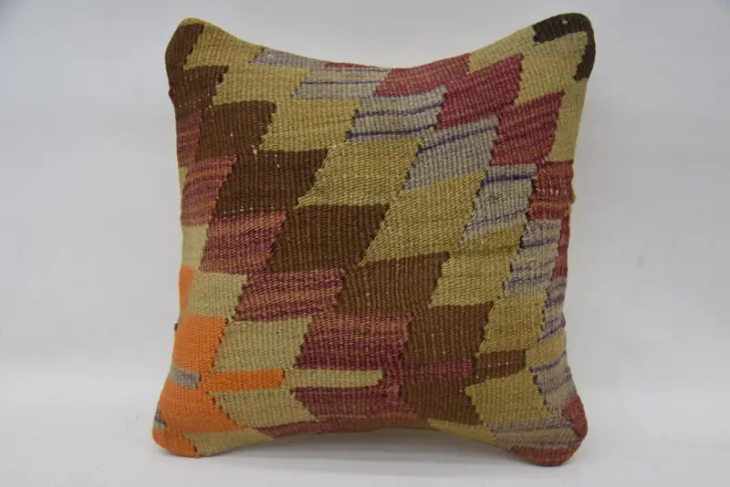 Kilim Pillow, Wholesale Cushion Cover, Handmade Kilim Cushion, Pillow Case, Meditation Cushion Cover, 12x12 Brown Cushion Cover, Vintage Pillow - 4