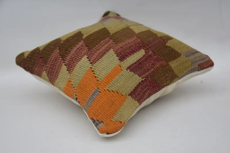 Kilim Pillow, Wholesale Cushion Cover, Handmade Kilim Cushion, Pillow Case, Meditation Cushion Cover, 12x12 Brown Cushion Cover, Vintage Pillow - 6