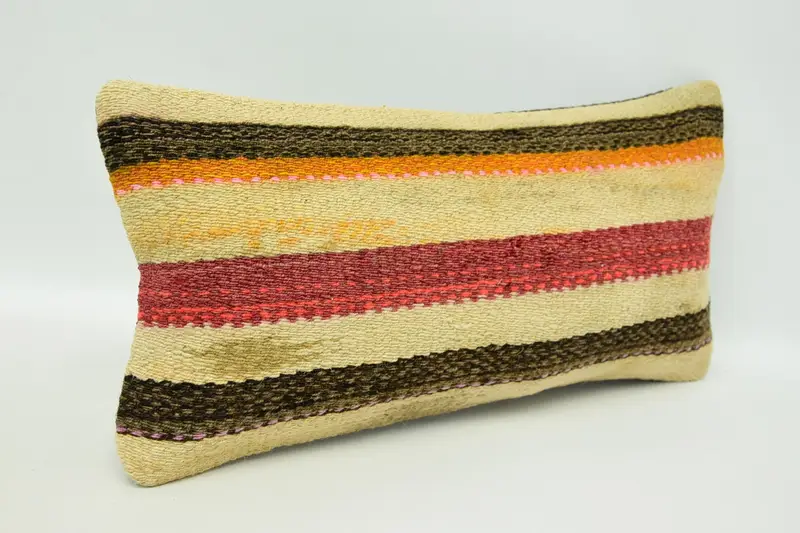 Pillow Cover, 8x16 Beige Cushion, Antique Pillows, Pillow for Sofa, Kilim Rug Pillow Case, Vintage Pillow Cover, Handmade Kilim Cushion - 3
