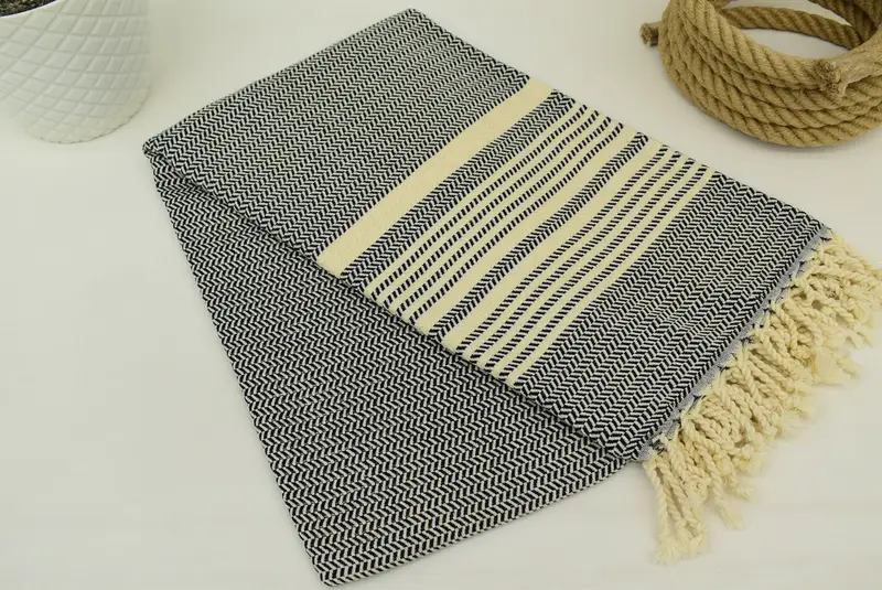 Wedding Gift, Absorbent Turkish towel, Organic Towel, Bachelorette Party Gifts For Bride, 70x40 Cotton Striped Towel, Memorial Gift, Peshtemal Towel - 3