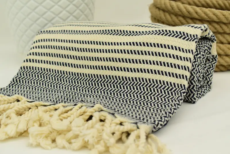 Wedding Gift, Absorbent Turkish towel, Organic Towel, Bachelorette Party Gifts For Bride, 70x40 Cotton Striped Towel, Memorial Gift, Peshtemal Towel - 6