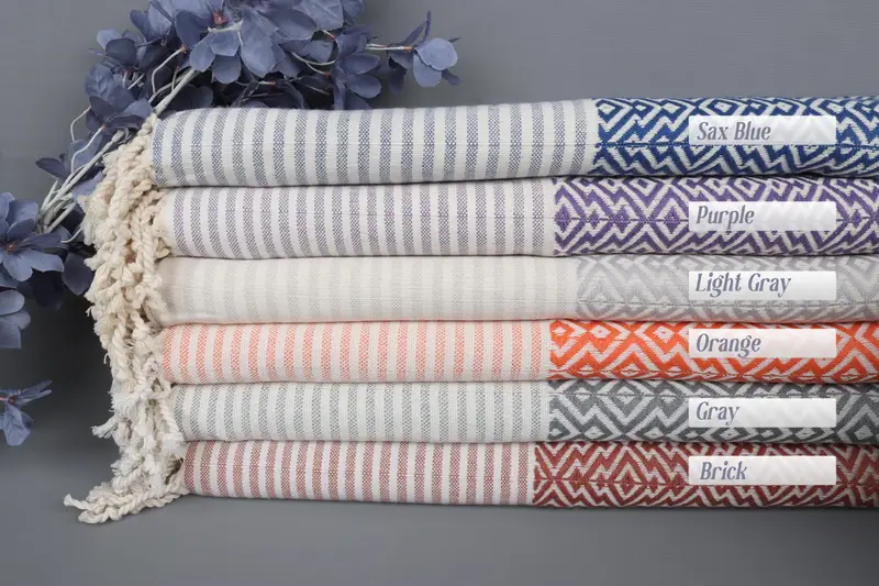 Personalized Diamond Towel Turkish Cotton Bath Towel Beige, 38x75 Inches