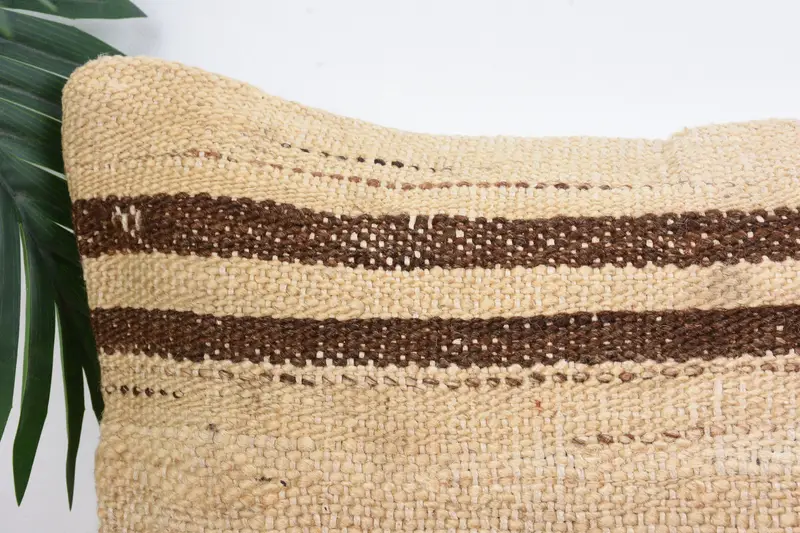 Handmade Kilim Cushion, 12x12 Beige Pillow Cover, Bench Cushion, Kilim Pillow, Pillow Case, Interior Designer Pillow, Wool Kilim Pillow Cushion - 2