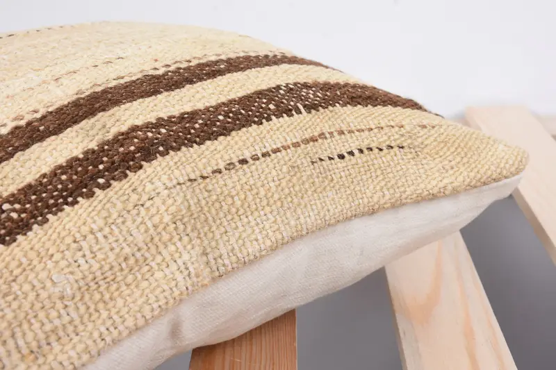 Handmade Kilim Cushion, 12x12 Beige Pillow Cover, Bench Cushion, Kilim Pillow, Pillow Case, Interior Designer Pillow, Wool Kilim Pillow Cushion - 7