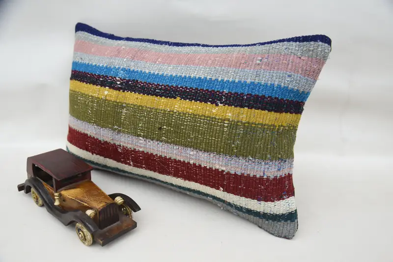 Outdoor Pillow, 12x20 Blue Pillow, Couch Cushion Case, Turkish Pillow, Kilim Pillow Cover, Colorful Cushion, Cushion, Pillow for Couch - 3