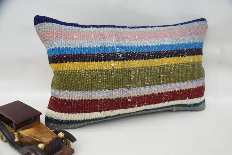 Outdoor Pillow, 12x20 Blue Pillow, Couch Cushion Case, Turkish Pillow, Kilim Pillow Cover, Colorful Cushion, Cushion, Pillow for Couch - 2
