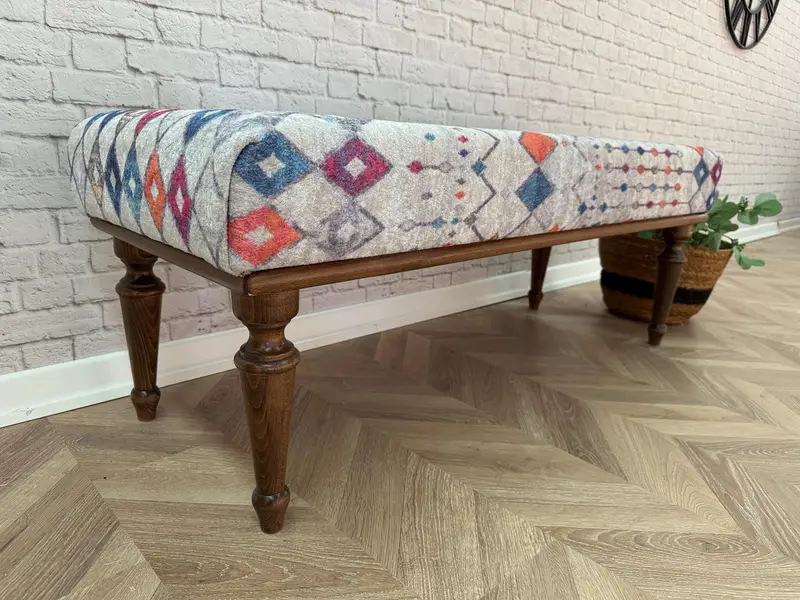 Gri ve Gökkuşağı Kilimden Esinlenen Osmanlı, Modüler Yün Karışımlı Osmanlı