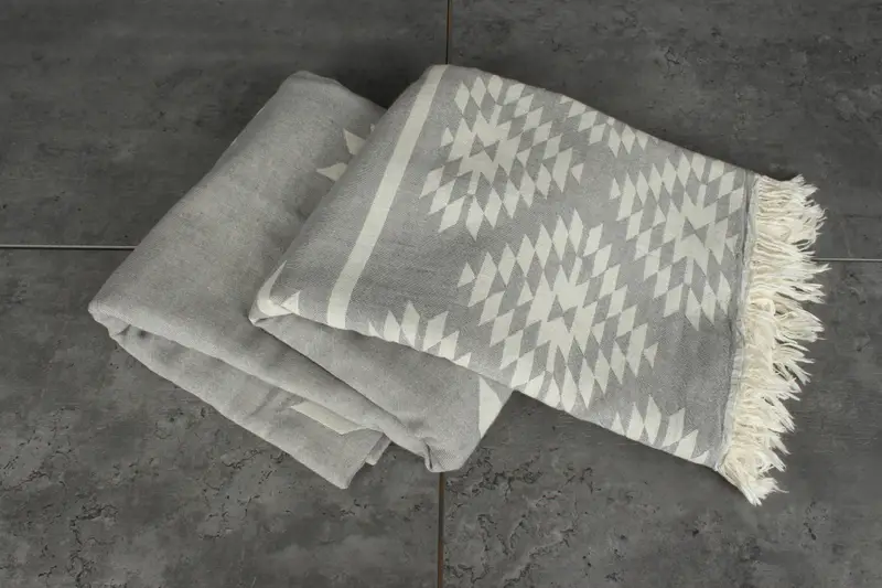 Turkish Blanket, Bachelorette Gifts, 84x56 Cotton Kilim Towel, Shower Curtain, Home Gift, Oversized Beach Towel, Housewarming Gift, Turkish Bedcover - 6