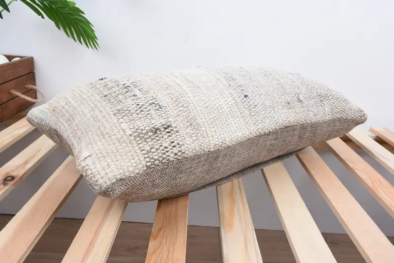 12x24 White Cushion Case, Turkish Kilim Pillow, Cushion, Throw Kilim Pillow, Ethnic Pillow Cover Cushion Case, Ethnical Kilim Rug Pillow - 6