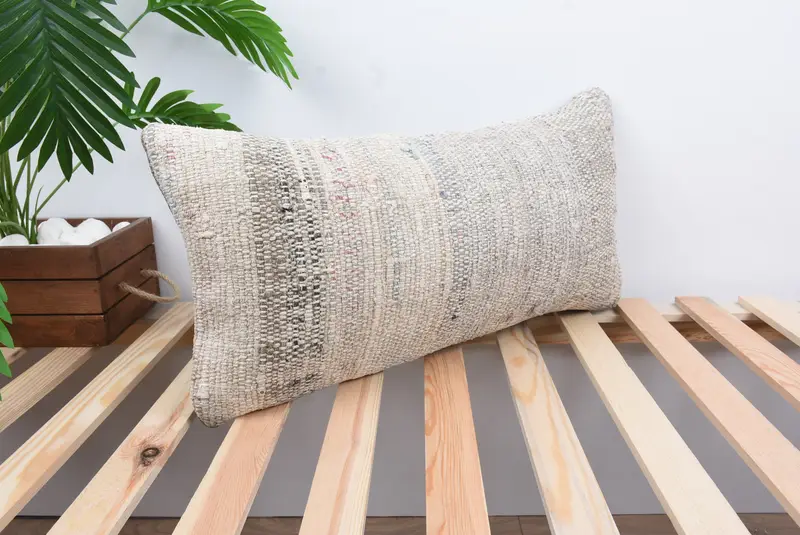 12x24 White Cushion Case, Turkish Kilim Pillow, Cushion, Throw Kilim Pillow, Ethnic Pillow Cover Cushion Case, Ethnical Kilim Rug Pillow - 4