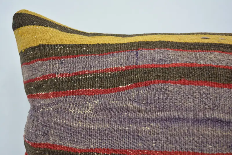 Kilim Pillow, Pillow, 16x24 Brown Cushion Case, Cotton Pillow Case, Vintage Kilim Pillow, Ethnic Pillow Cover Cushion Cover, Handmade Kilim Cushion - 2