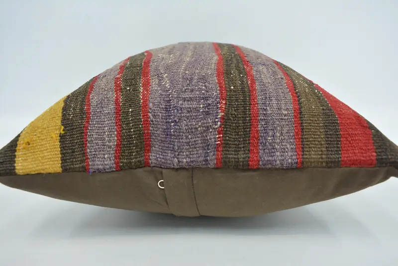 Kilim Pillow, Pillow, 16x24 Brown Cushion Case, Cotton Pillow Case, Vintage Kilim Pillow, Ethnic Pillow Cover Cushion Cover, Handmade Kilim Cushion - 5