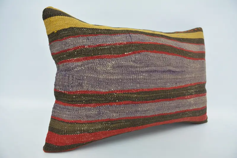 Kilim Pillow, Pillow, 16x24 Brown Cushion Case, Cotton Pillow Case, Vintage Kilim Pillow, Ethnic Pillow Cover Cushion Cover, Handmade Kilim Cushion - 3