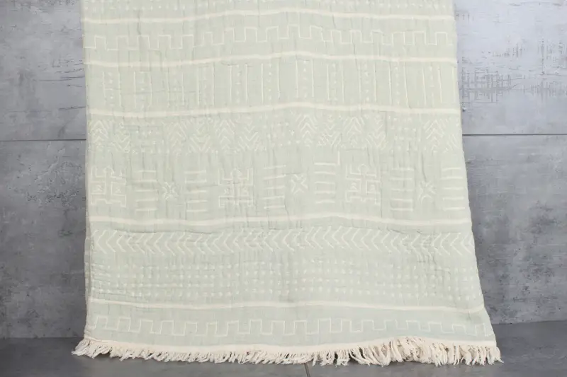 Christmas Gift Tags, Bedspread, Shower Curtain, Personalized Gifts, Monogram Blanket, Bachelorette Large Towel, 92x80 Cotton Ethnic Design Towel - 1