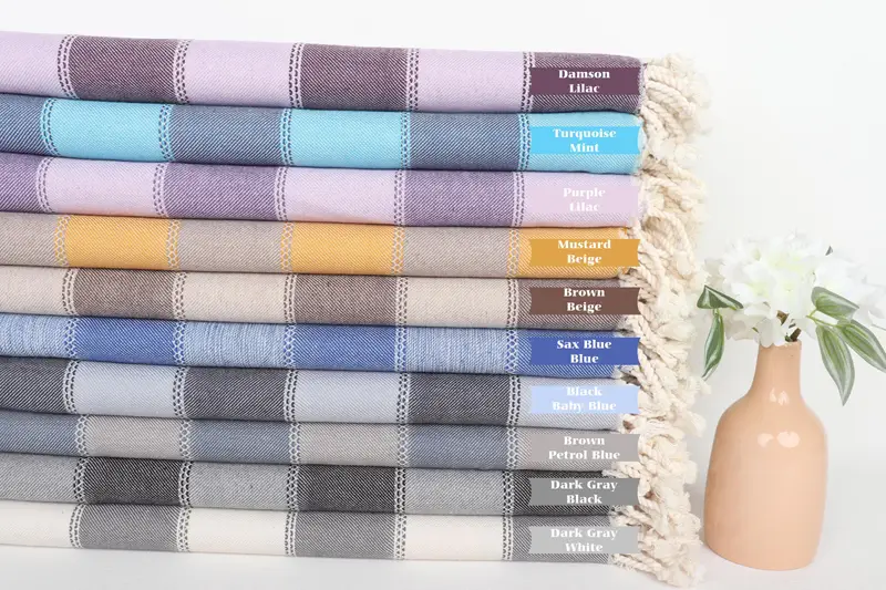 Luxury towel, Wedding Gift, 68x36 Cotton Striped Towel, Wedding Gift Ideas, Bridal Shower Gift, Unique Turkish towel with custom embroidery USA - 1