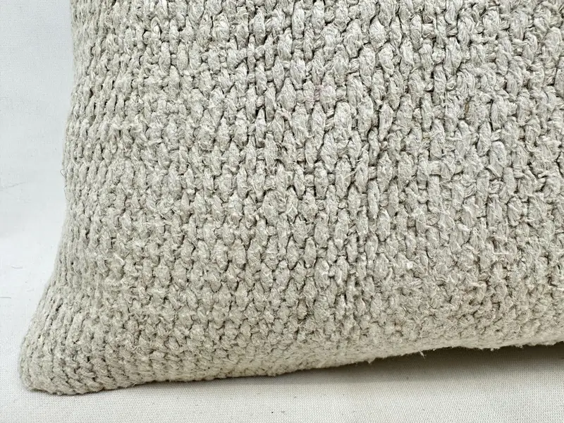 Turkish Kilim Pillow, Boho Pillow, 16x16 Beige Cushion Case, Decorative Bolster Cushion Case, Pillow, Knitted Cushion, Boho Pillow Sham Cover - 2