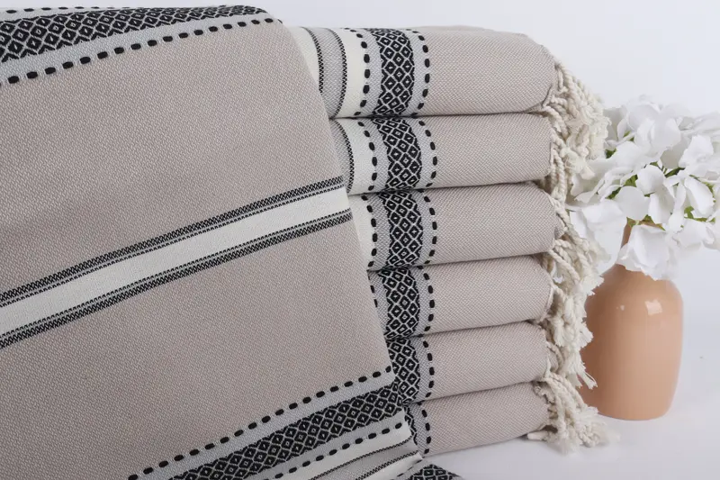 Personalized Turkish Cotton Beach Towel Brown, 40x71 Inches