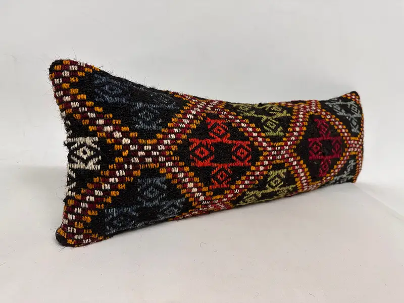Interior Designer Pillow, Tapestry Pillow Cover, Pillow for Sofa, Sustainable Pillow, Pillow Case, Kilim Pillow, 12x36 Red Cushion Cover - 2
