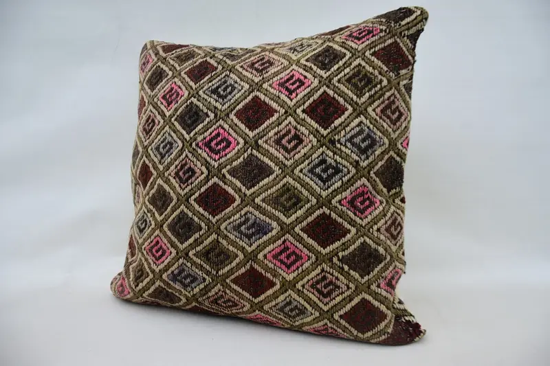 Pillow for Sofa, Chair Cushion Cover, Boho Pillow Sham Cover, Vintage Throw Cushion Cover, Antique Pillows, Pillow, 28x28 Beige Cushion Cover - 3