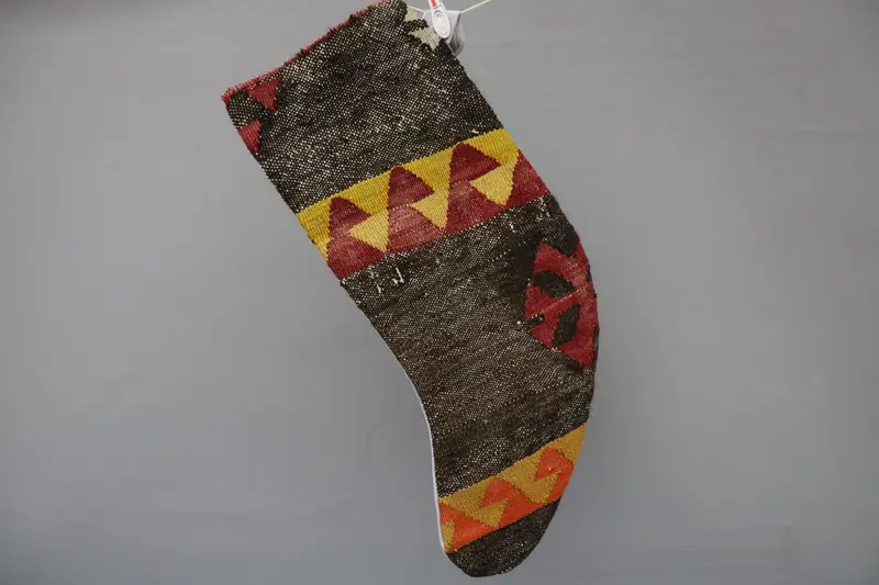 Medias de adornos navideños rojos y marrones, medias festivas