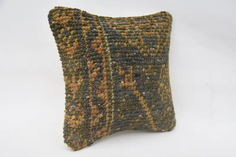 Luxury Pillow Case, Sofa Cushion Cover, Vintage Kilim Pillow, Cushion Cover, Vintage Pillow, 12x12 Orange Pillow Case, Throw Kilim Pillow - 2
