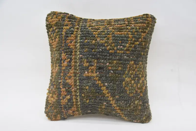 Luxury Pillow Case, Sofa Cushion Cover, Vintage Kilim Pillow, Cushion Cover, Vintage Pillow, 12x12 Orange Pillow Case, Throw Kilim Pillow - 1