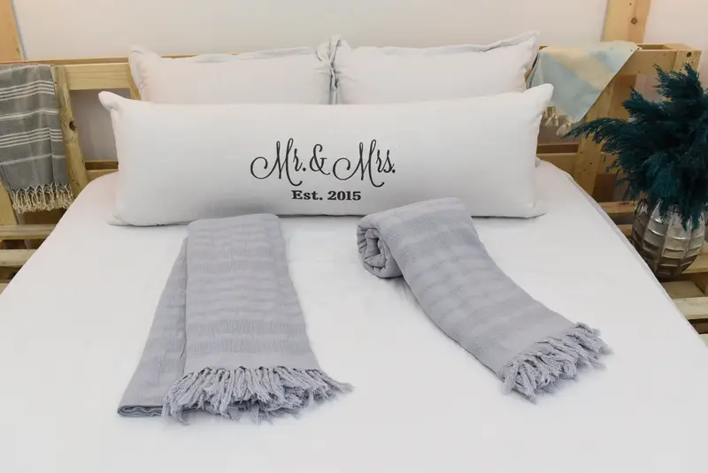 Turkish Tablecloth, Best Wedding Gift, 96x68 Cotton Stonewashed Striped Towel, Bachelorette Party Favors, Tablecloth, Sofa Cover, Bridal Shower Gift - 3