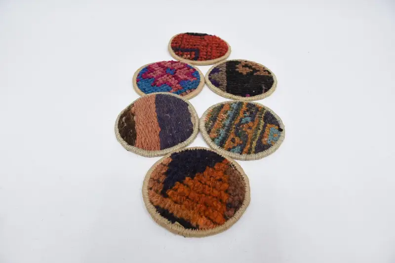 Bohemian Red & Bronze Round Coaster, Ethnic-Inspired Coaster