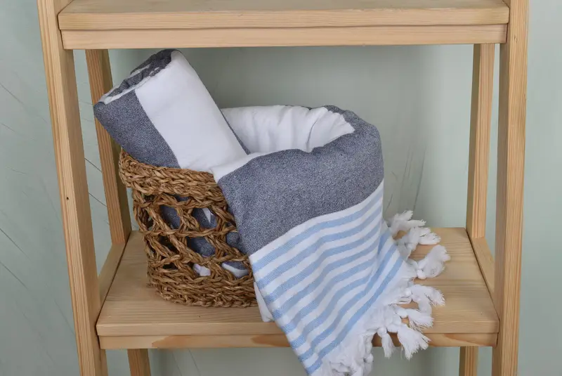 Fouta towel, Gift For Her, Luxury Beach Towel, Organic Cotton Towel, Valentines Day Gift, 68x36 Cotton Striped Terry Towel, Turkish towel - 4