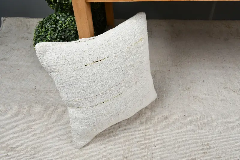 Southwestern Pillow Sham, Gift Pillow, Kilim Pillow Cover, 14x14 White Pillow Sham, Kilim Cushion Sham, Cushion Cover - 7