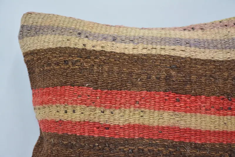 Brown & Red Embroidered Throw Pillow, 12x12 Inches Size Pillow - 2