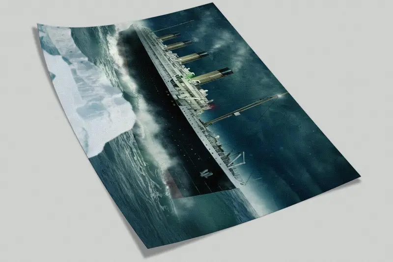 Coastal Wall Decals, Titanic Paper Art, 3D Wall Decor, 3D Wallpaper, Landscape Wall Stickers, Ship Wall Painting, Modern Wall Decal, - 3