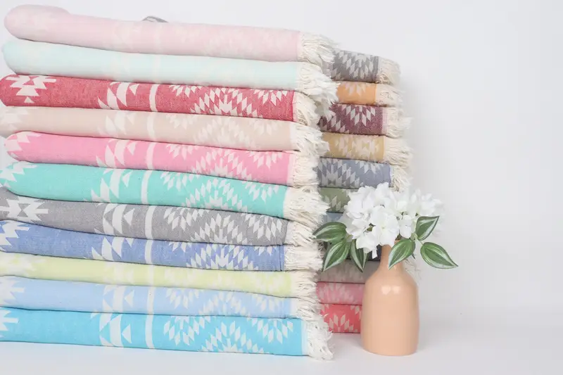 Turkish bath towel, 70x36 Cotton Kilim Towel, Bachelorette Party Favors Beach, Custom Wedding Gifts, Embroidered Towel, Oversized Beach Towel - 2