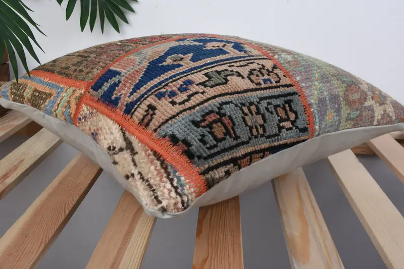 Gift Pillow, Kilim Rug Pillow Case, Turkish Pillow, Patio Cushion Cover, 16x16 Brown Cushion Cover, Handmade Kilim Cushion, Cushion Case - 6