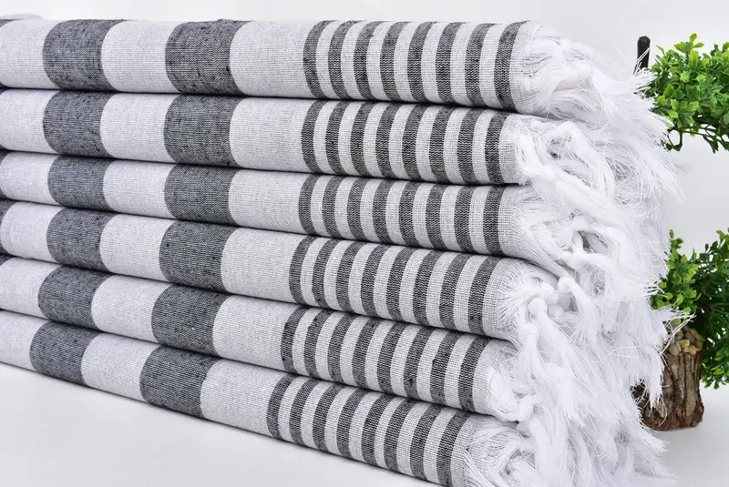 Beach Towel Monogram, 68x36 Cotton Striped Towel, Luxury Beach Towel, Hammam towel, Halloween Gifts, Bachelorette Party Favors, Gift For Him - 3