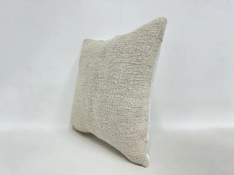 Pillow Cover, Handmade Kilim Cushion, Kilim Pillow Cover, Morroccon Kilim Cushion Cushion Cover, 16x16 Beige Cushion Cover, Pillow for Sofa - 4